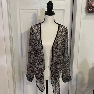 Long sleeve sheer cardigan too size XL